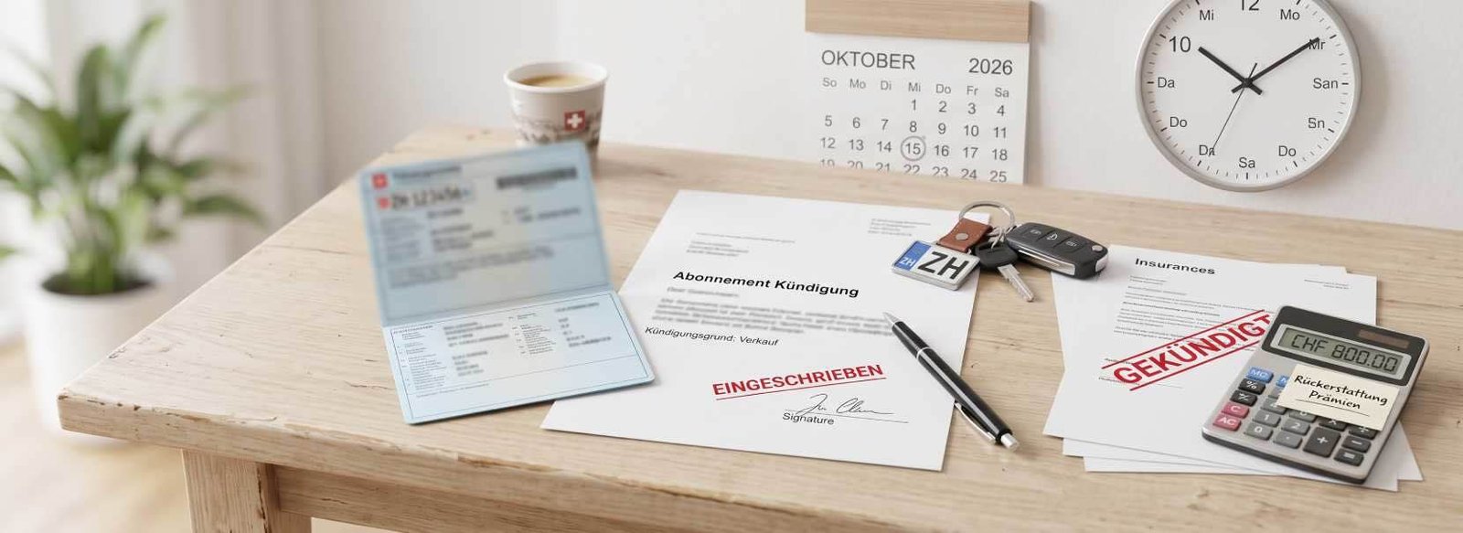 Autoversicherung kündigen beim Autoverkauf Schweiz