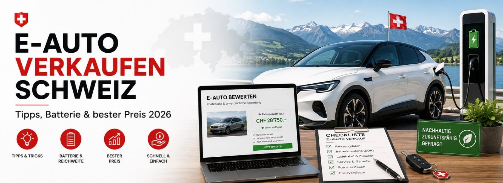 E-Auto verkaufen Schweiz 2026 – Tipps, Batterie & bester Preis
